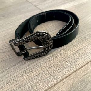 Women’s black belt with flower design